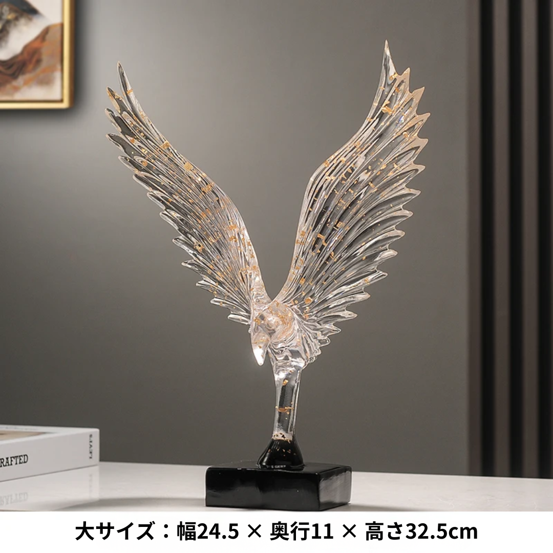 Stunning Abstract Gold Eagle Decoration - Exquisite Resin Angel Wing Sculpture for Elegant Home Decor