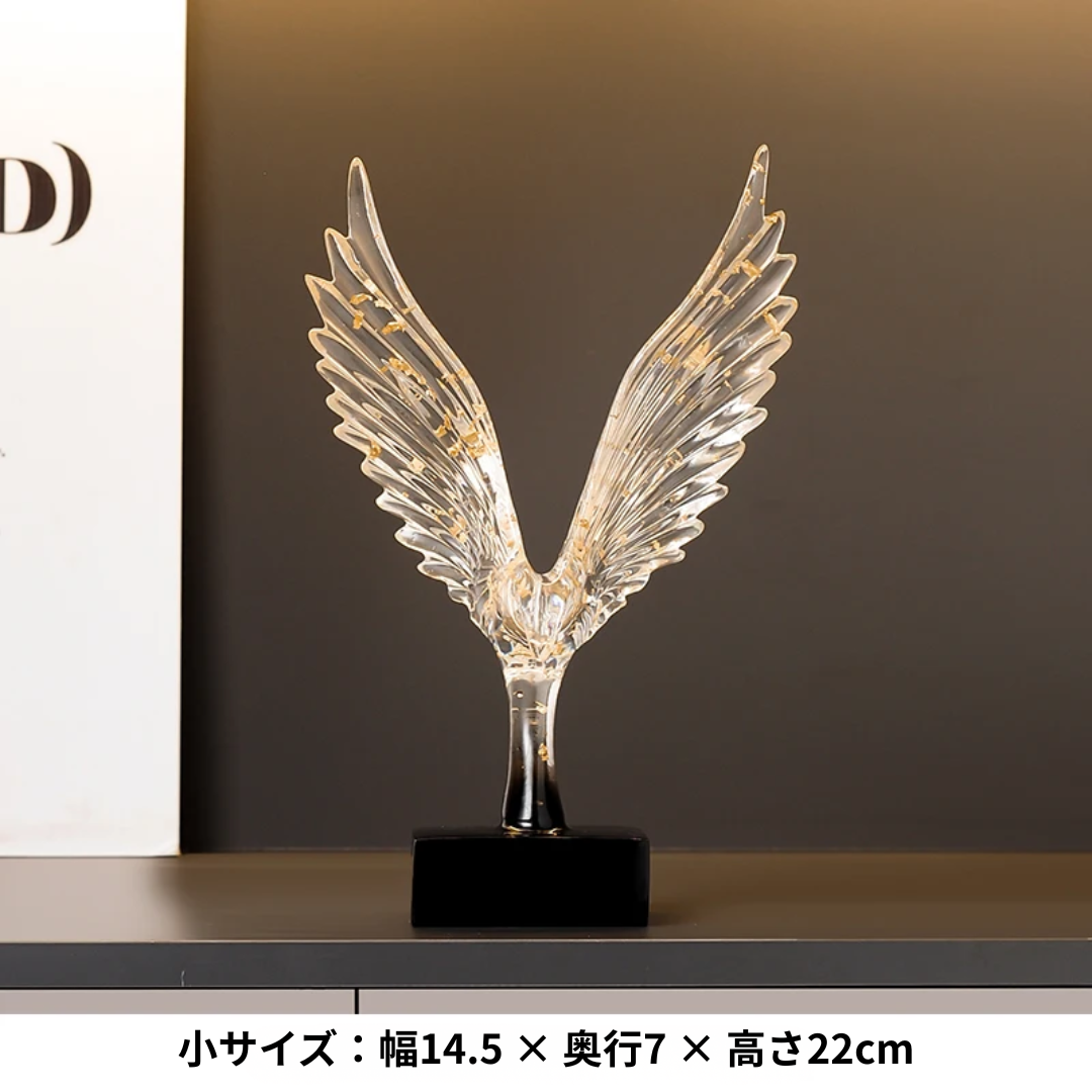 Stunning Abstract Gold Eagle Decoration - Exquisite Resin Angel Wing Sculpture for Elegant Home Decor