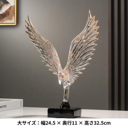 Stunning Abstract Gold Eagle Decoration - Exquisite Resin Angel Wing Sculpture for Elegant Home Decor