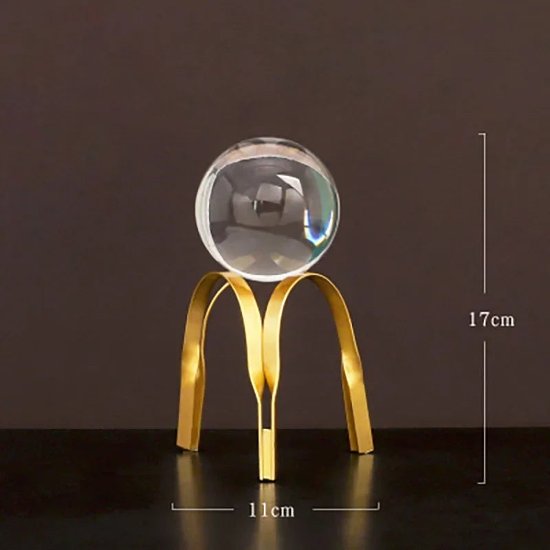 Elevate Your Space with Creative Glass Ball Crystal Ornaments - Modern Minimalist Home & Office Decor