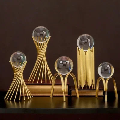 Elevate Your Space with Creative Glass Ball Crystal Ornaments - Modern Minimalist Home & Office Decor