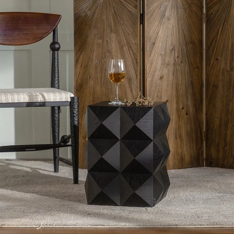 Elegant MOMO Black Antique Style Coffee Table - Perfect for Living Room, Balcony, and Villa Décor