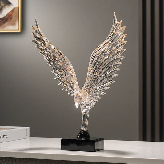Stunning Abstract Gold Eagle Decoration - Exquisite Resin Angel Wing Sculpture for Elegant Home Decor