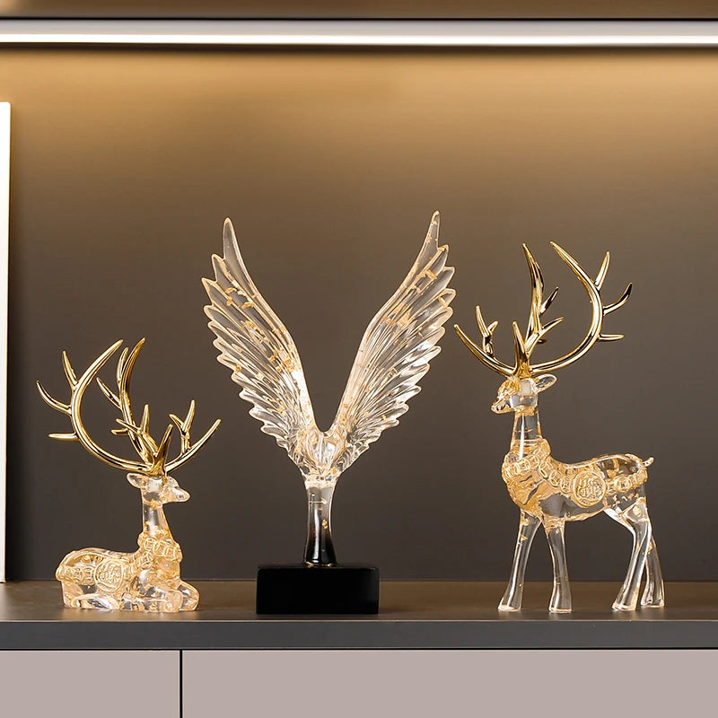 Stunning Abstract Gold Eagle Decoration - Exquisite Resin Angel Wing Sculpture for Elegant Home Decor