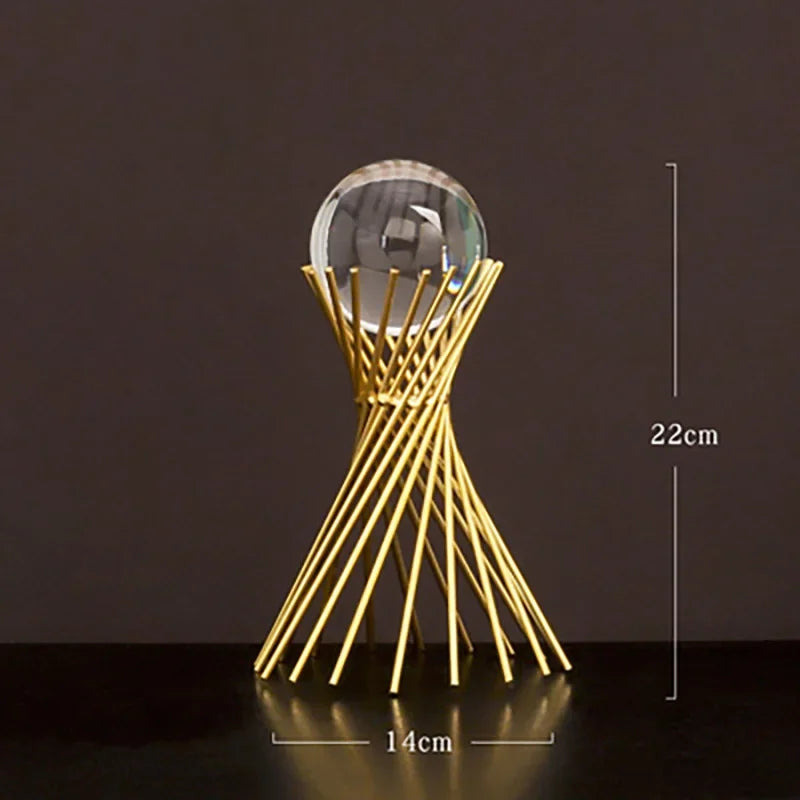 Elevate Your Space with Creative Glass Ball Crystal Ornaments - Modern Minimalist Home & Office Decor