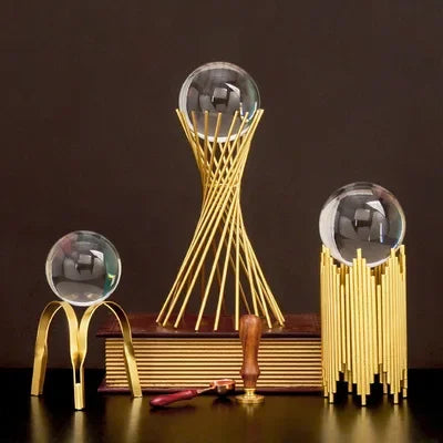 Elevate Your Space with Creative Glass Ball Crystal Ornaments - Modern Minimalist Home & Office Decor