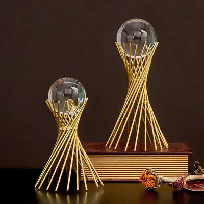 Elevate Your Space with Creative Glass Ball Crystal Ornaments - Modern Minimalist Home & Office Decor